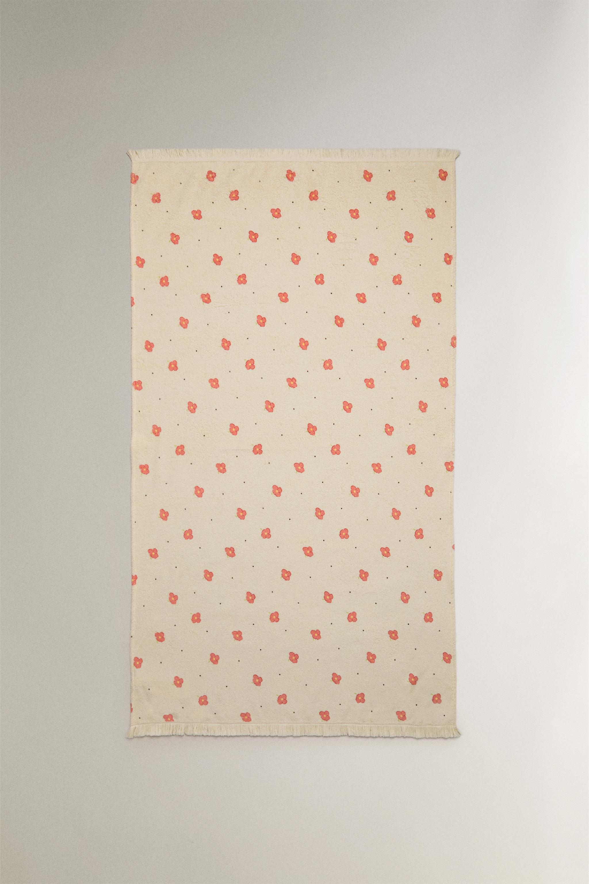 SERVIETTE DE PLAGE FLEURIE