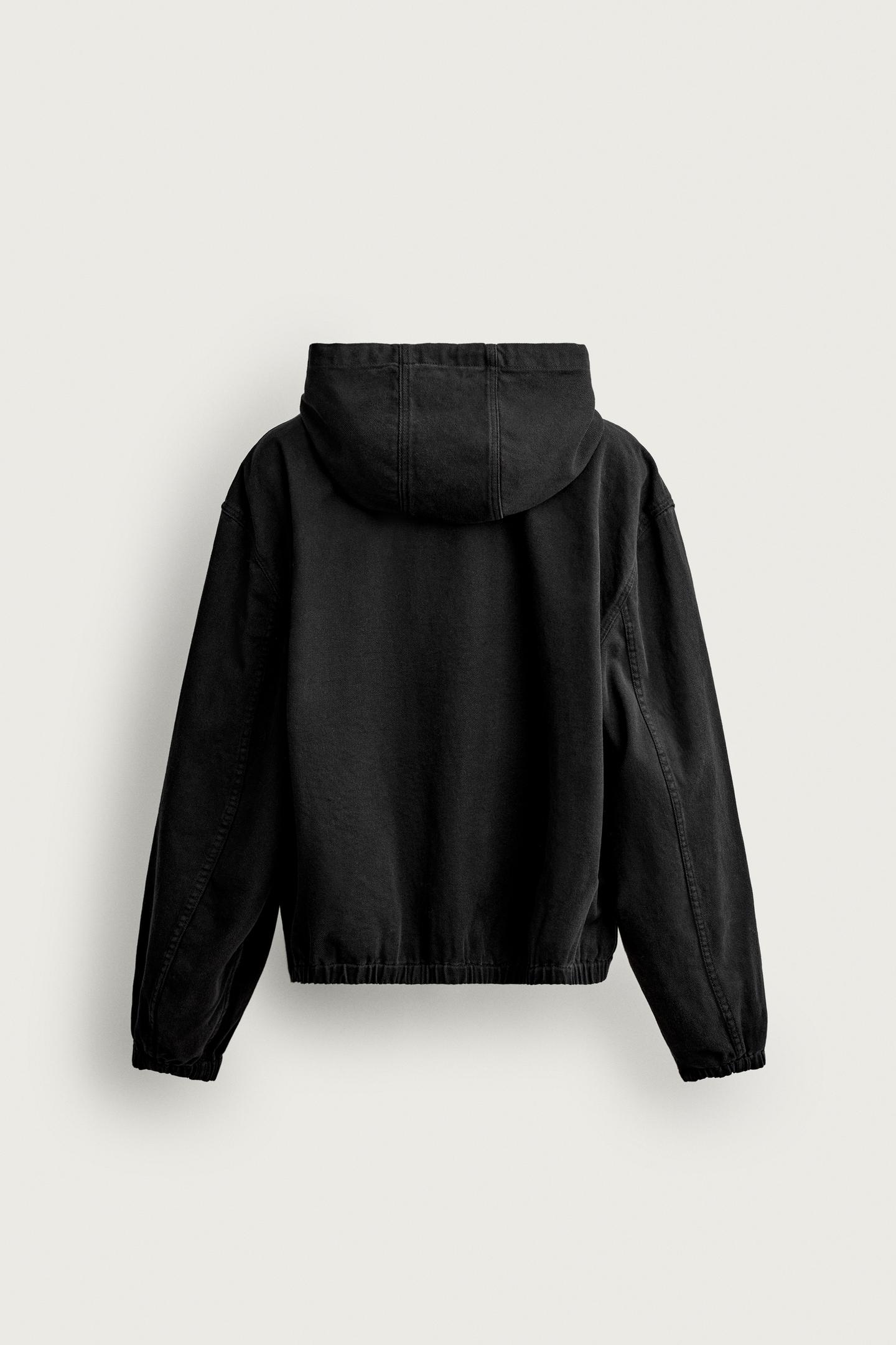 Мужская куртка Zara Hooded Frog Fastening, цвет: Чёрный — фото 8