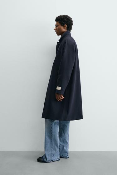 SAMUEL DE SABOIA X ZARA TEXTURED WOOL BLEND COAT - Navy blue by Zara