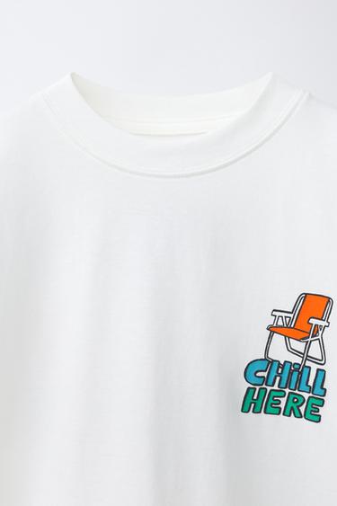 T-SHIRT BRODÉ - Blanc de Zara - Image 2