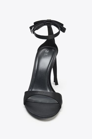 BOW ANKLE STRAP SANDALS - Black by Zara - Image 2