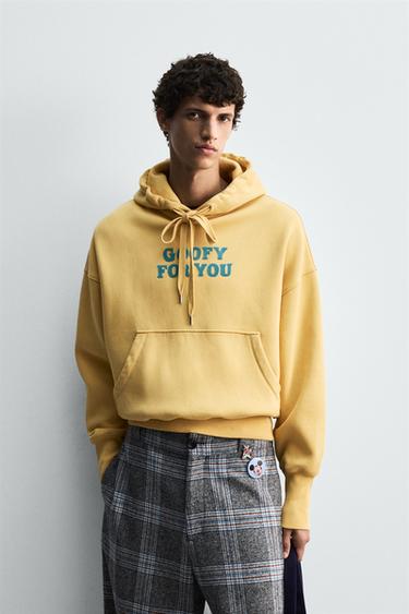 Zara HARRY LAMBERT FOR ZARA X DISNEY 標語連帽運動衫 - 黃色