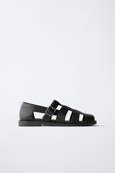 BUCKLED CAGE SANDALS - Black by Zara