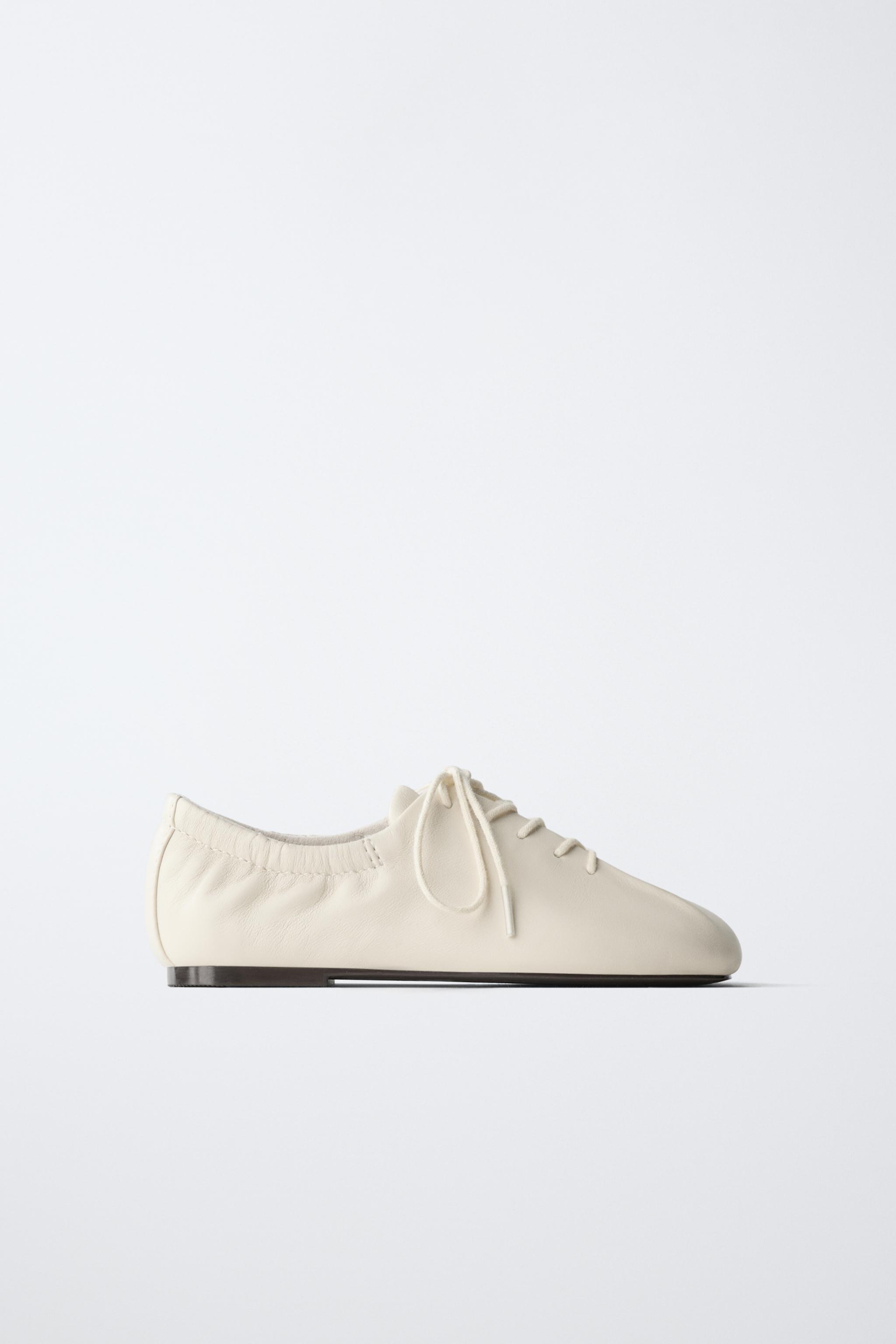 LEATHER DERBY SHOES — White