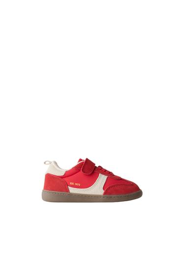 SPLIT SUEDE SNEAKERS - Red by Zara