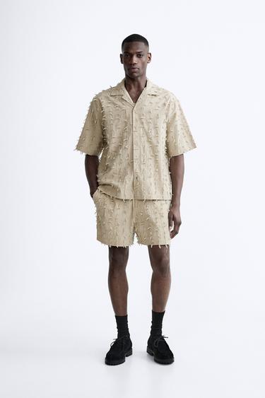 BERMUDA JACQUARD EFFILOCHÉ - Marron / Taupe de Zara - Image 0