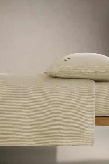 HOUSSE DE COUETTE ENFANT GAZE RAYURES - Vert de Zara - Image 2