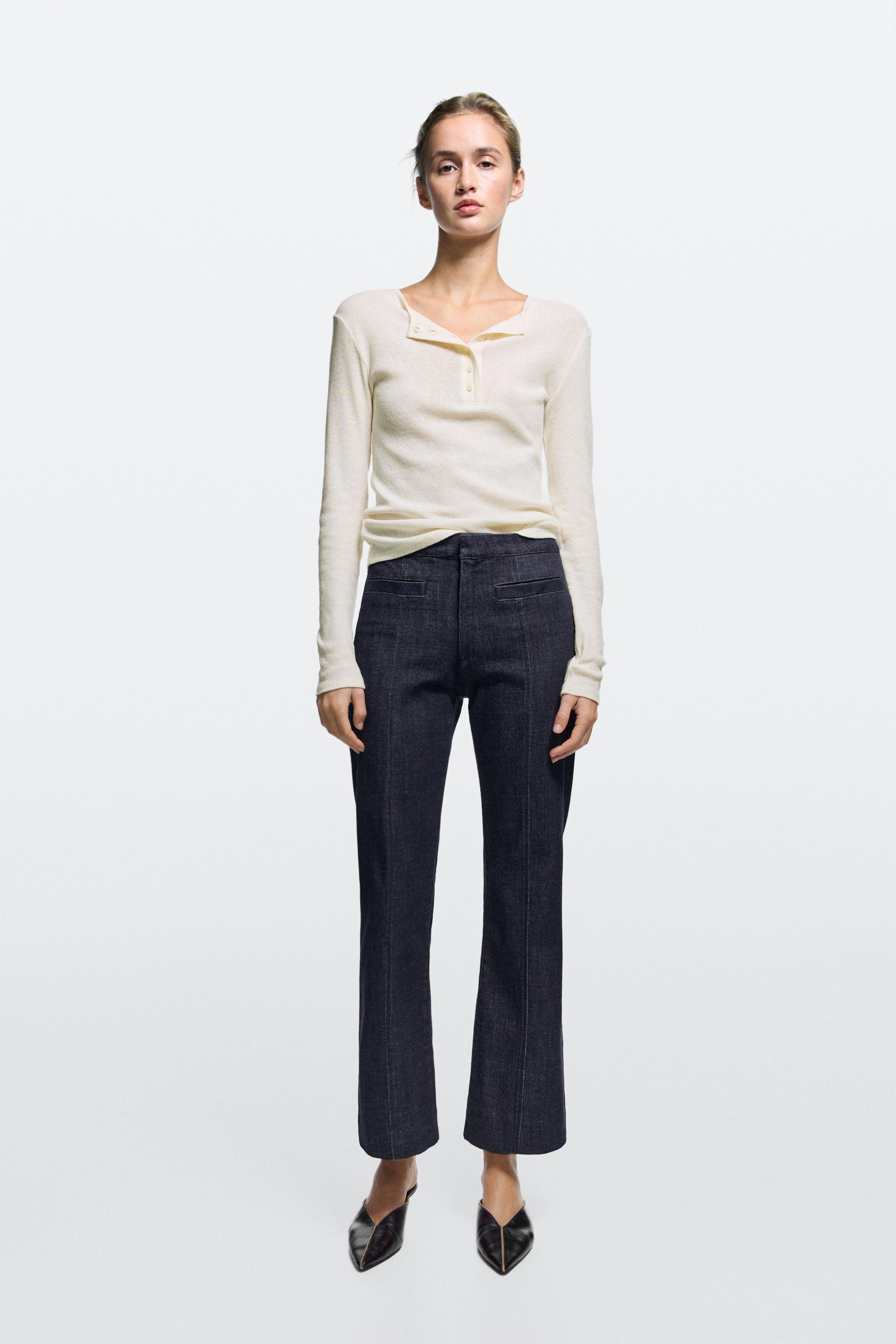 Flare-fit jeans with pocket detail