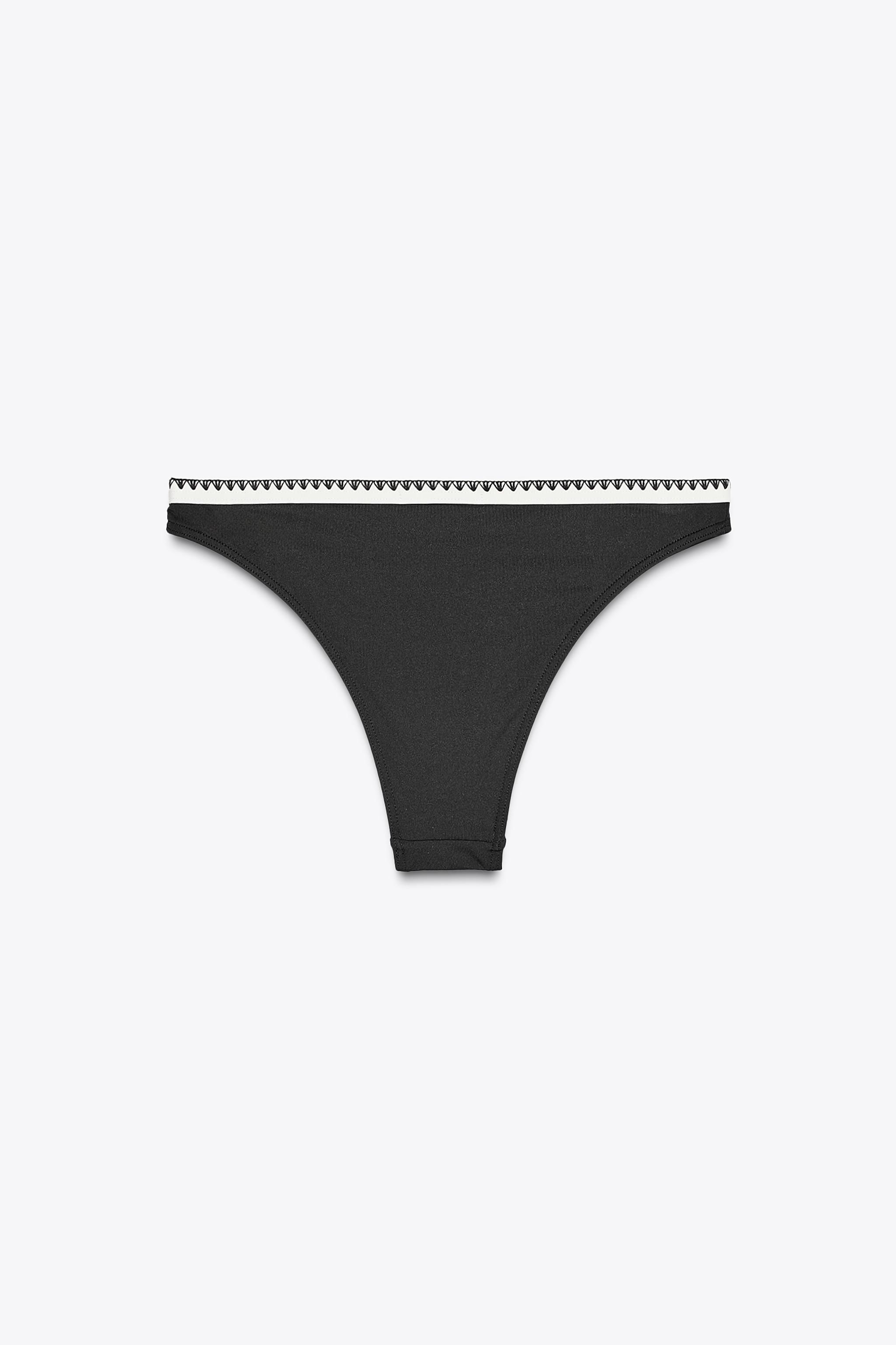 ZARA コントラストビキニショーツ 0167/060 コントラストビキニショーツ - ブラック/ホワイト | ZARA Japan