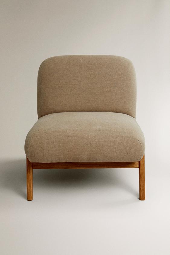 ARMCHAIR UPHOLSTERED IN LINEN Dark beige ZARA United Kingdom