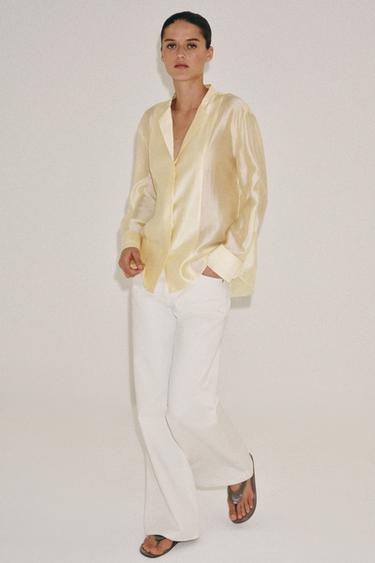 Zara ZW COLLECTION FLOWY SHIRT - Yellow