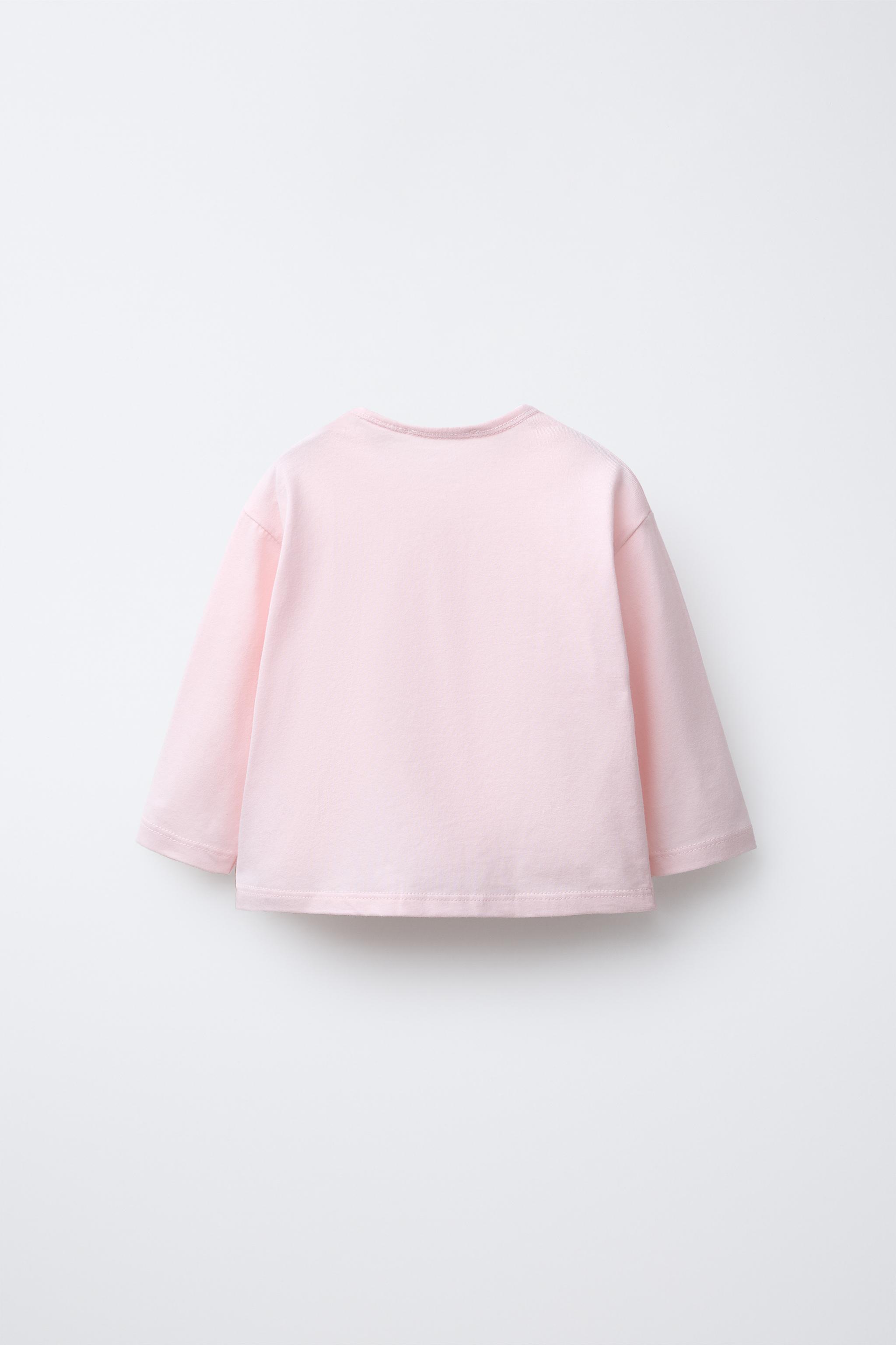 無地ロングスリーブTシャツ - ブルー | ZARA Japan / 日本