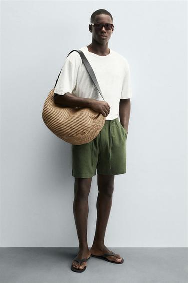 BOLSO DE HOMBRO TRENZADO - Blanco Crudo de Zara - Imagen 0