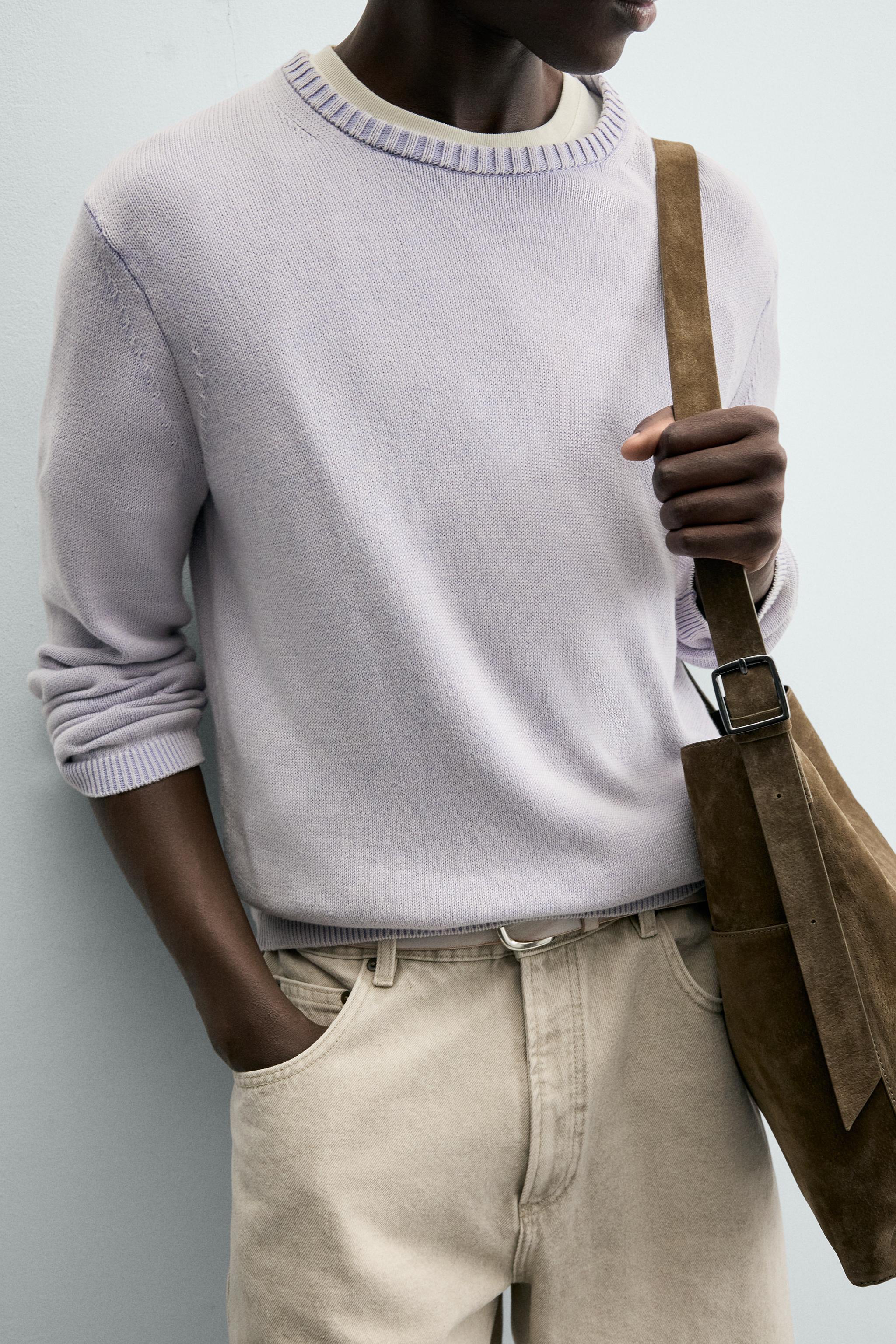 Мужские свитеры Zara COTTON RELAXED FIT SWEATER — фото 6