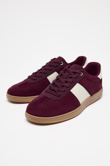TRAINERS - Burgundy Red by Zara - Image 1