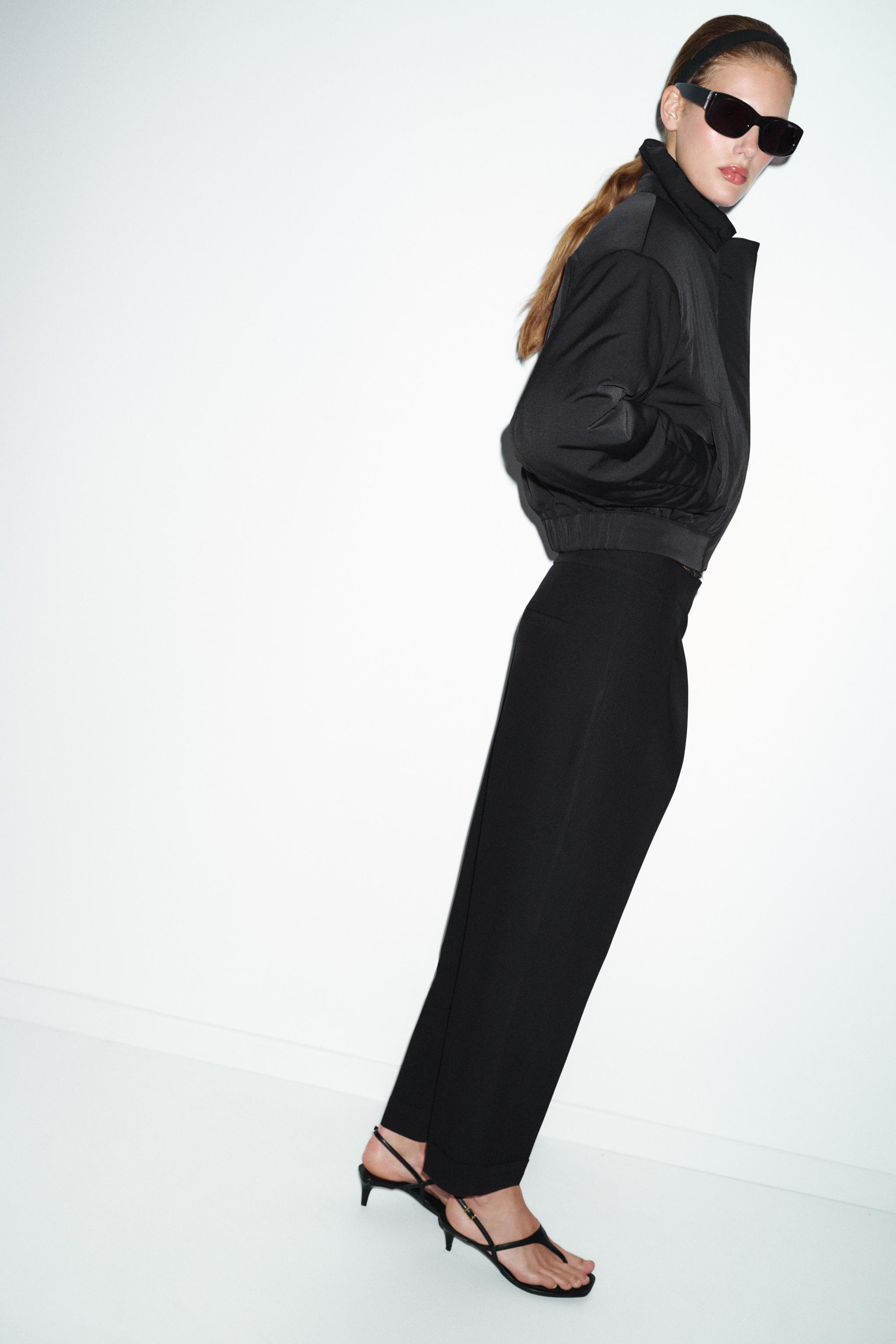 PLEATED CUFFED HEM PANTS