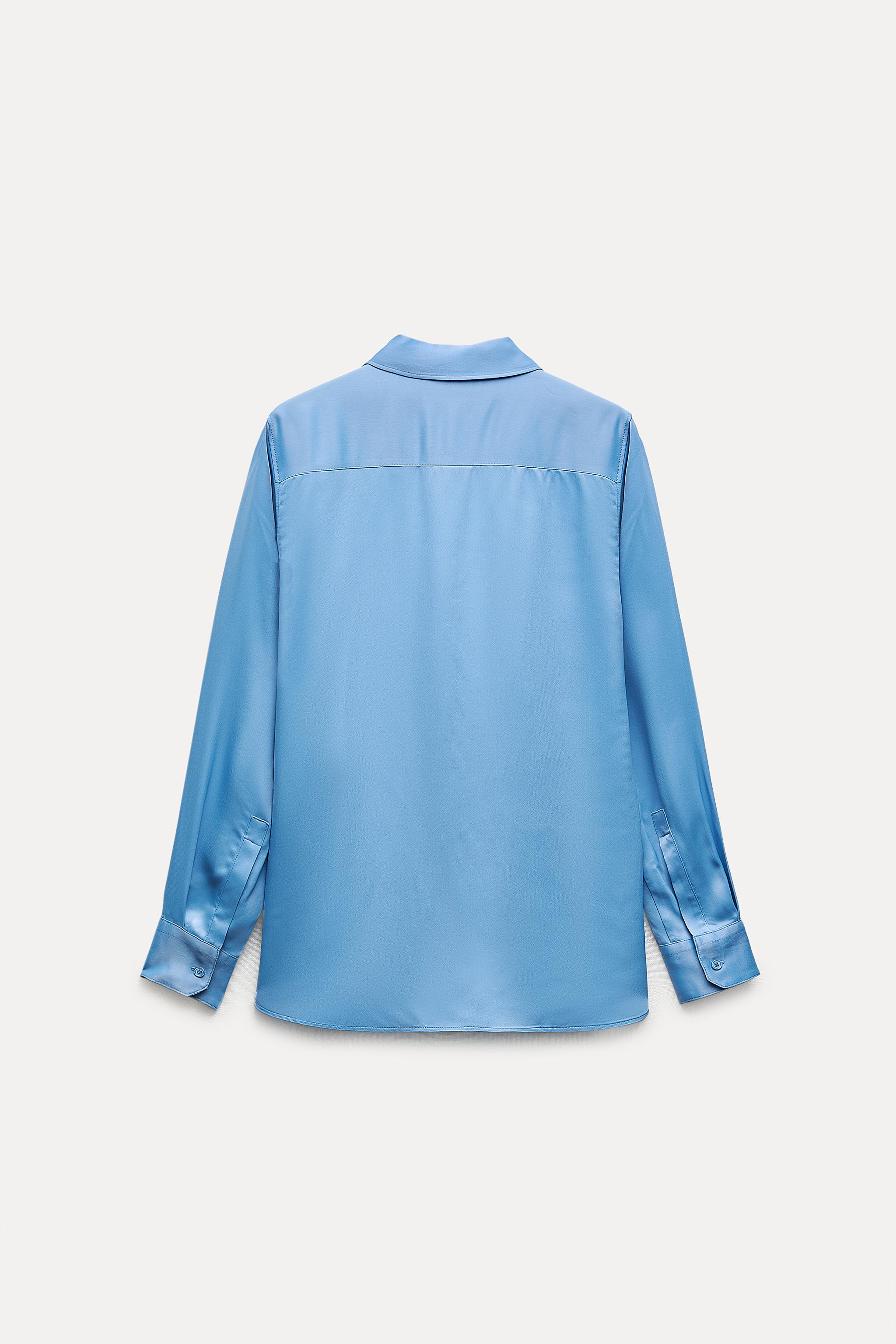 SLIM SATIN EFFECT SHIRT ZW COLLECTION - Ecru | ZARA United 