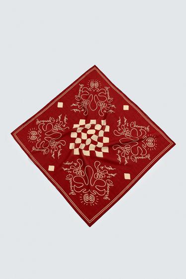 CONTRAST PRINT BANDANA - Red by Zara