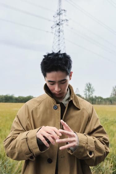 Zara 二合一拼接風衣 - 焦糖色