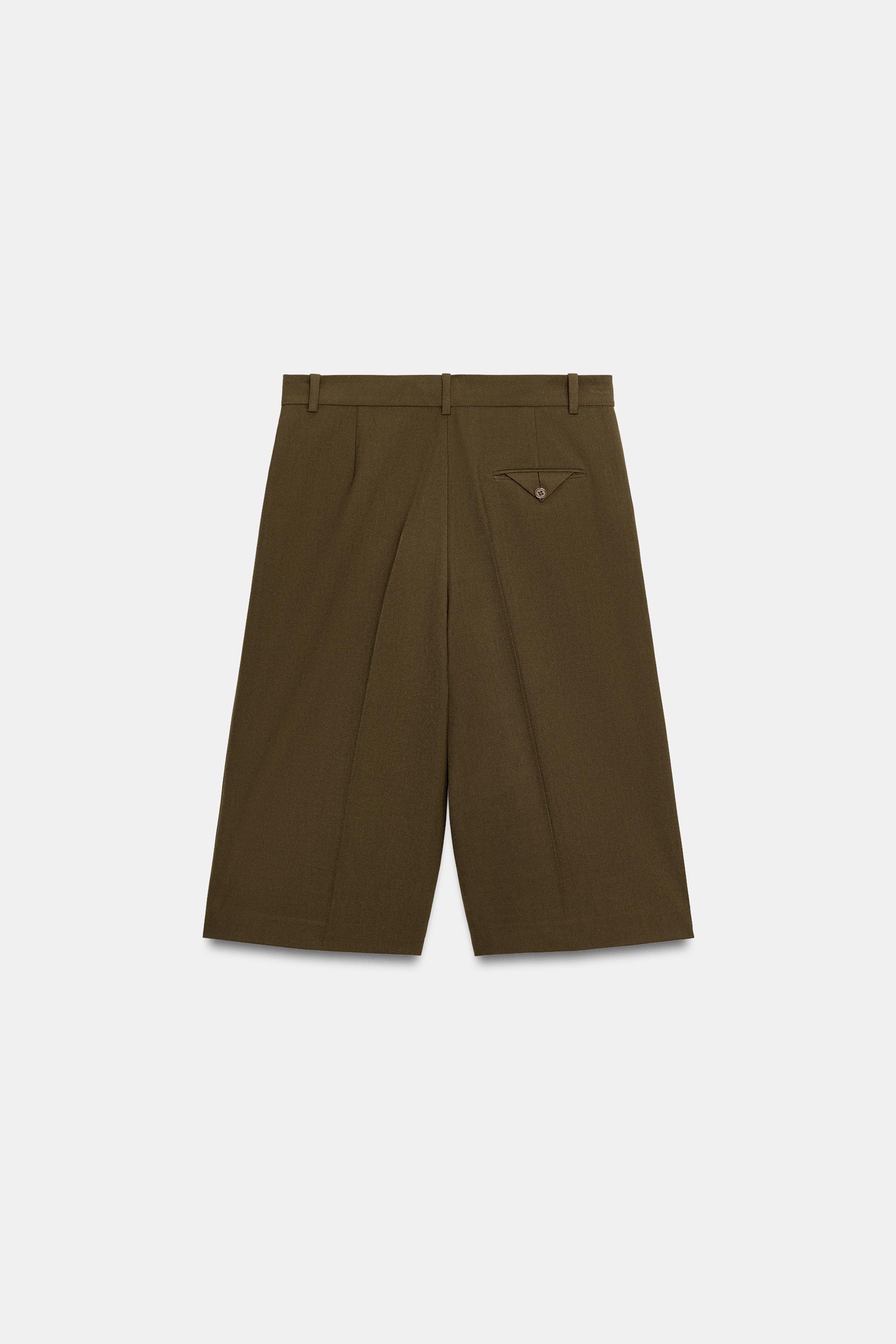 Zara ZW COLLECTION YÜNLÜ BERMUDA görsel 5