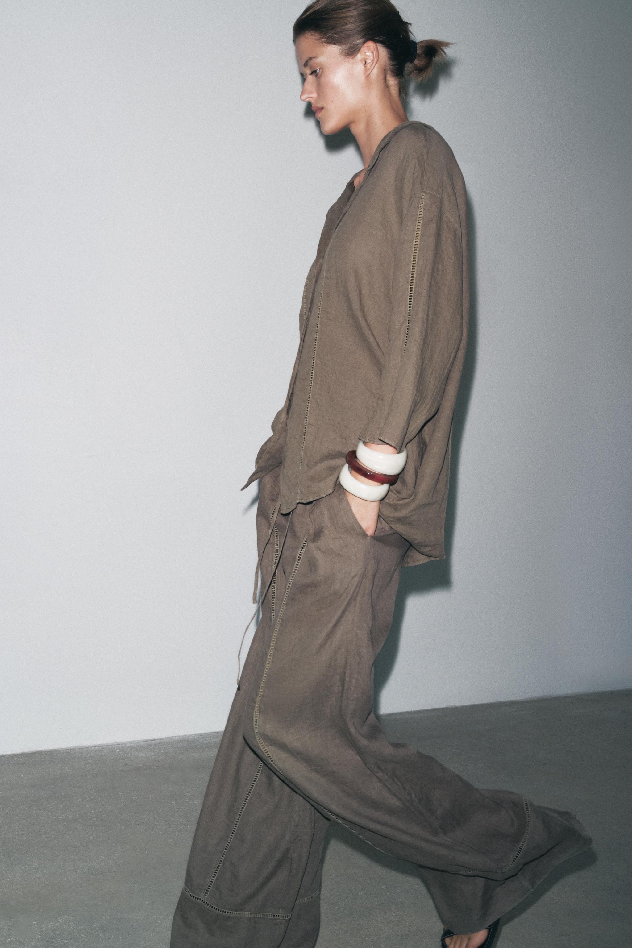 【ZARA】ZW COLLECTION リネン100% パラッツォパンツ 4043/059 org.jpg