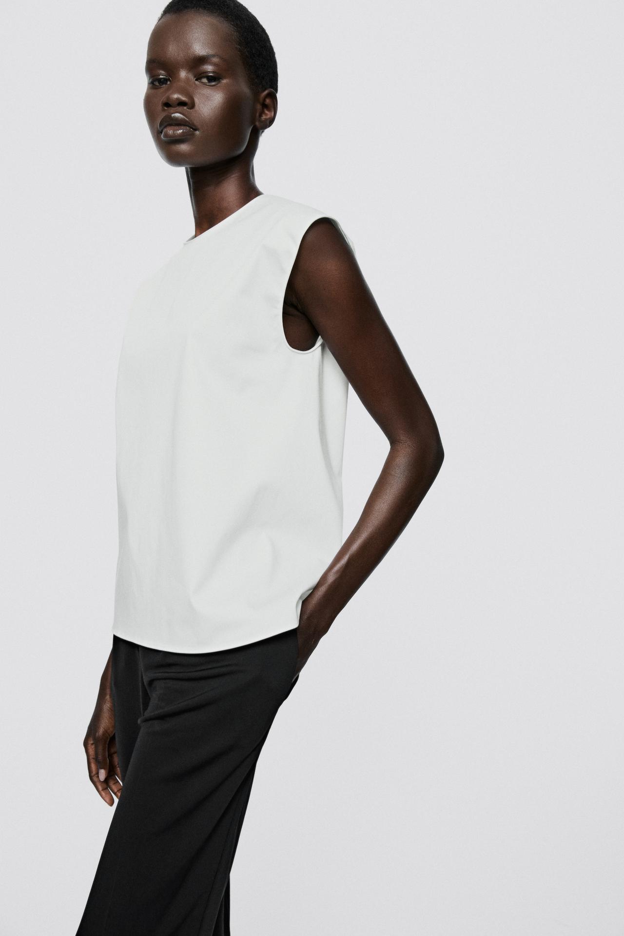 Cotton blend poplin top - LIMITED EDITION — White