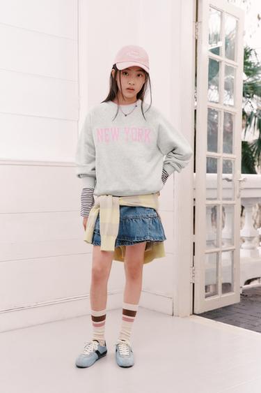 Zara 圍裹式牛仔裙 - 藍色