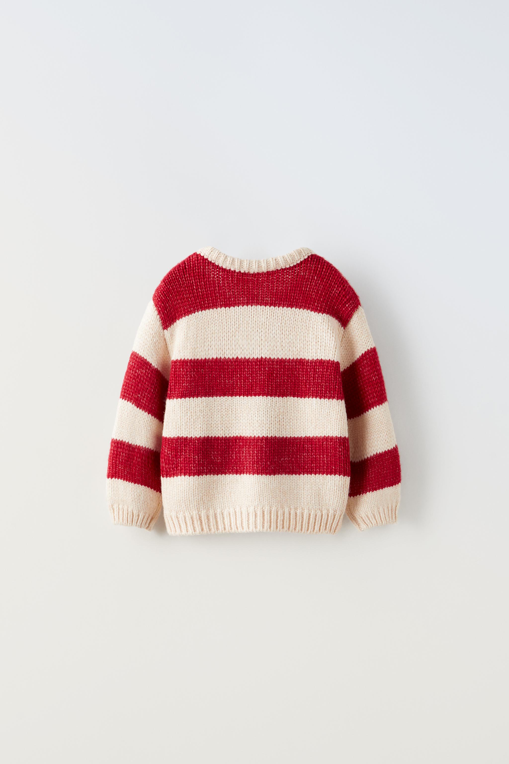 Red round neck on sale cardigan