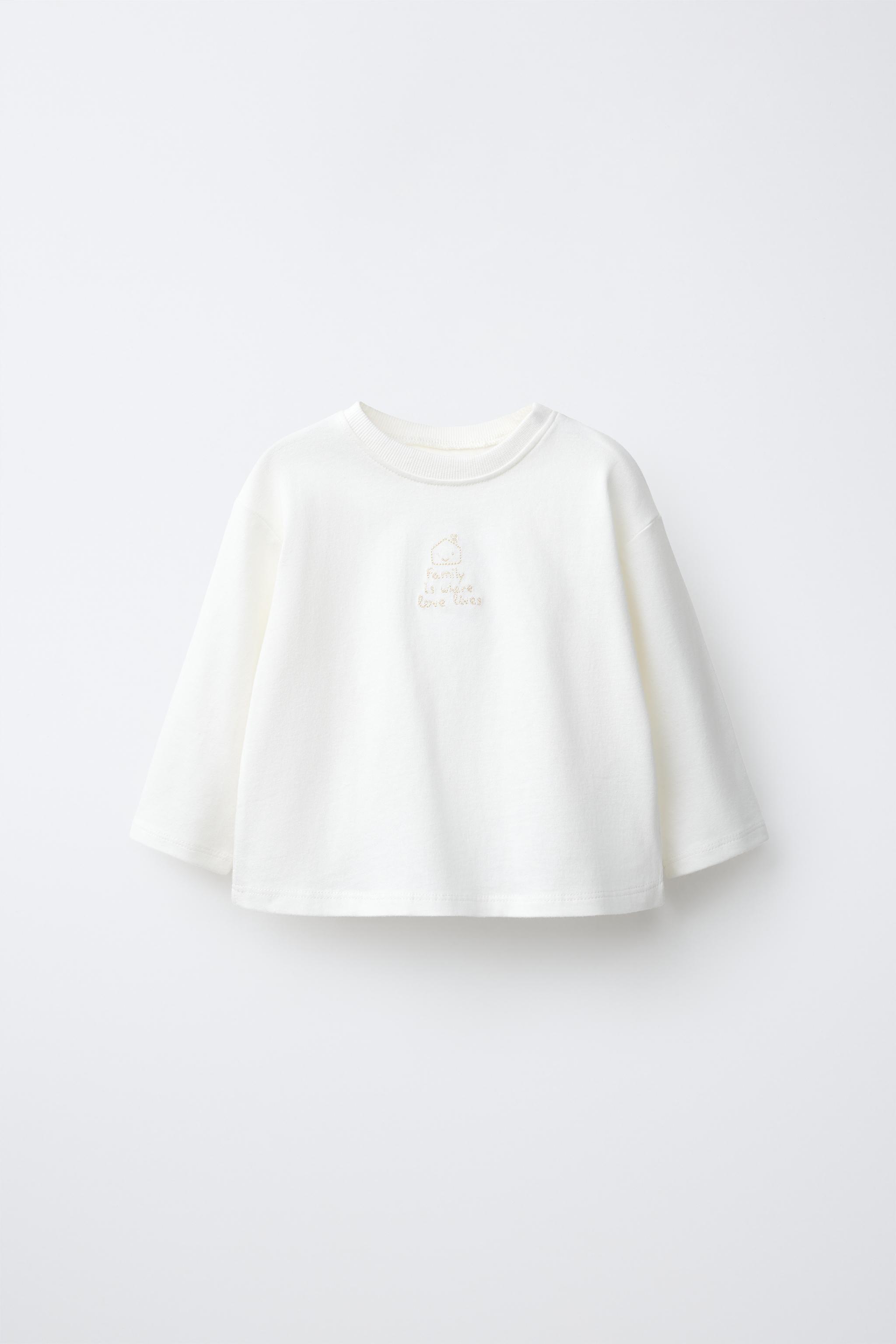 EMBROIDERED T-SHIRT — Ecru
