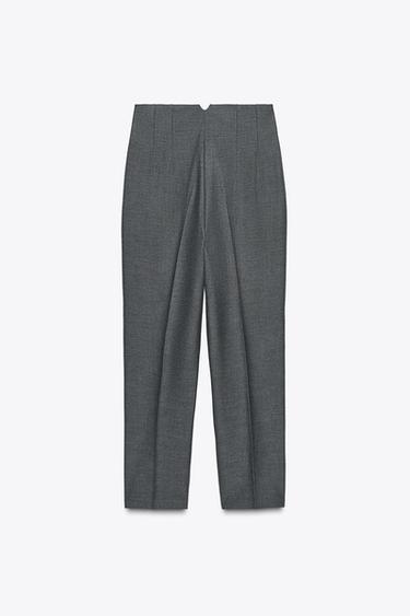 HIGH-WAIST TROUSERS - Grey marl by Zara