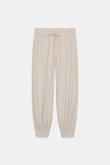 JOGGING TROUSERS WITH ELASTICATED CUFFS - Sand / Marl by Zara