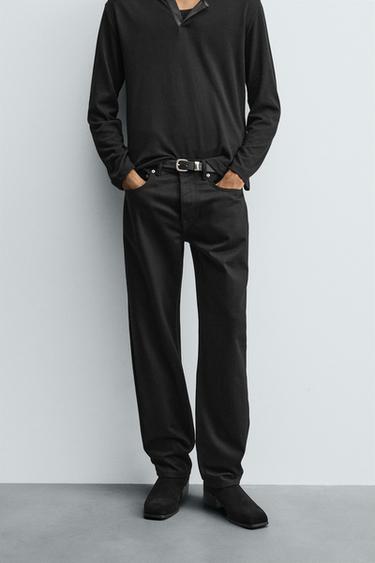 STRAIGHT FIT JEANS - Black by Zara
