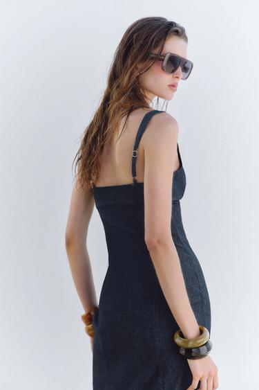 Z1975 STRAPPY DENIM MIDI DRESS - Blue by Zara - Image 5