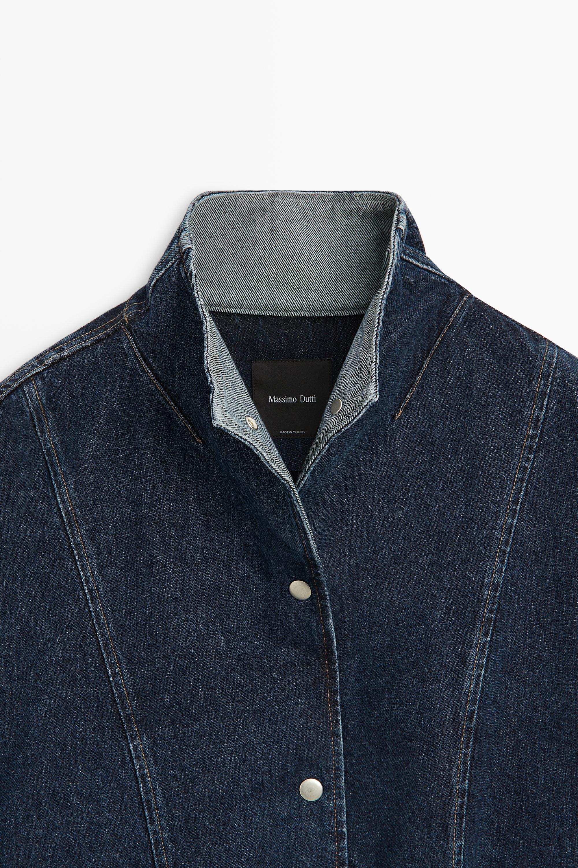 100% cotton high neck denim jacket