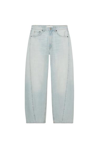 TRF MID-WAIST BAGGY BALLOON JEANS - Light blue by Zara