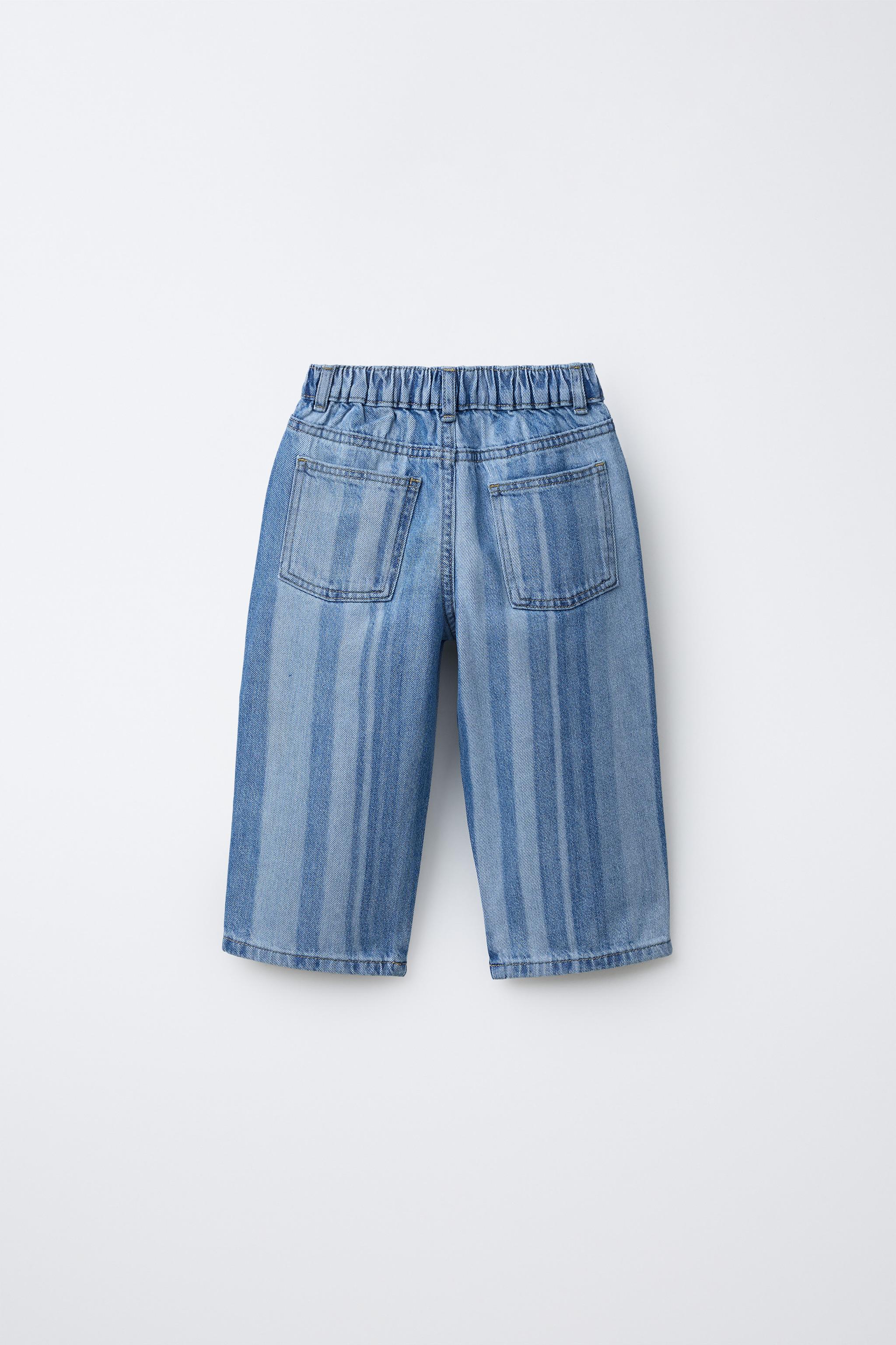 STRIPED WIDE LEG JEANS