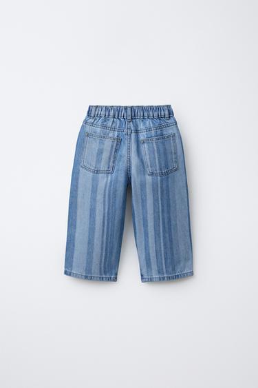 JEANS WIDE LEG RAYURES - Bleu clair de Zara - Image 1