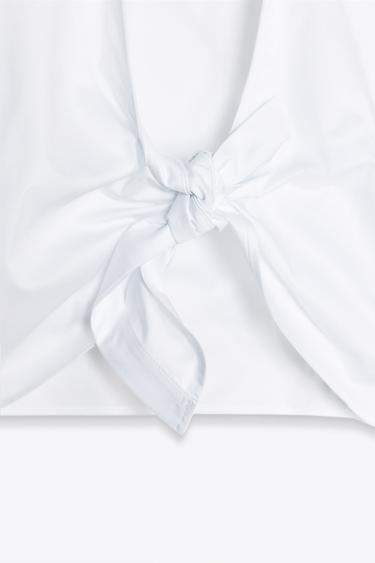 KNOTTED TRENCH COAT SHIRT - White by Zara - Image 3