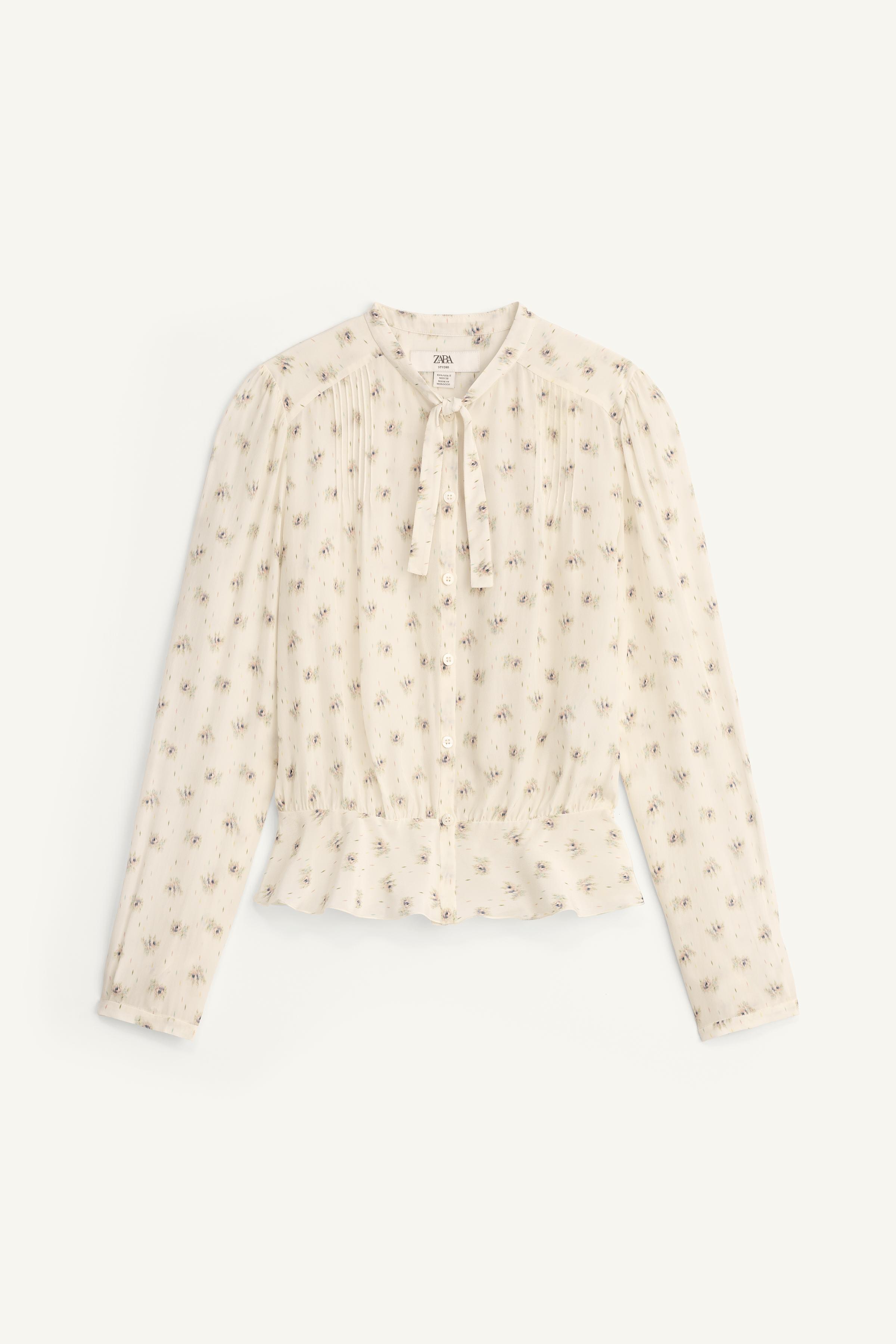 LIMITED EDITION PRINTED BLOUSE WITH TIES