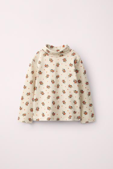 CREATED BY CARAMEL LONDON X ZARA PRINTED TURTLENECK T-SHIRT - Printed by Zara