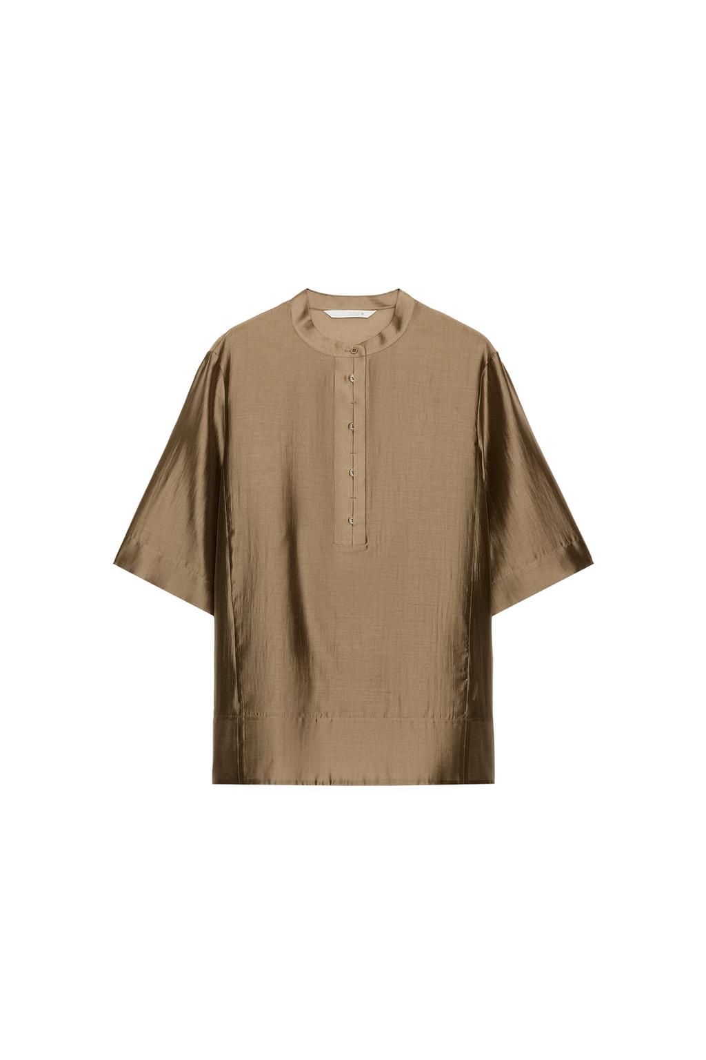 FLOWY SATIN EFFECT BLOUSE ZW COLLECTION - image 3