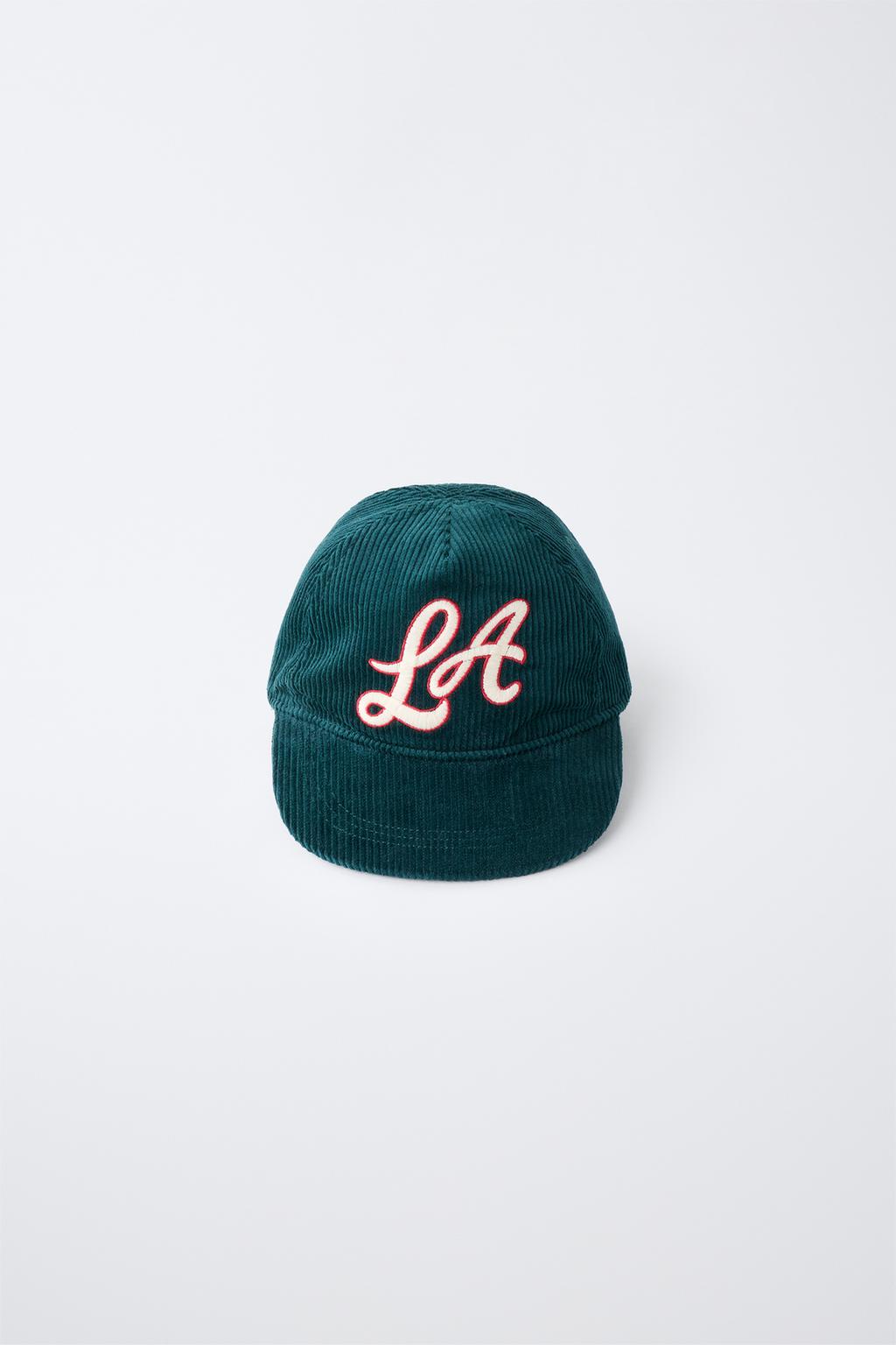 CORDUROY CAP WITH EMBROIDERED PATCH