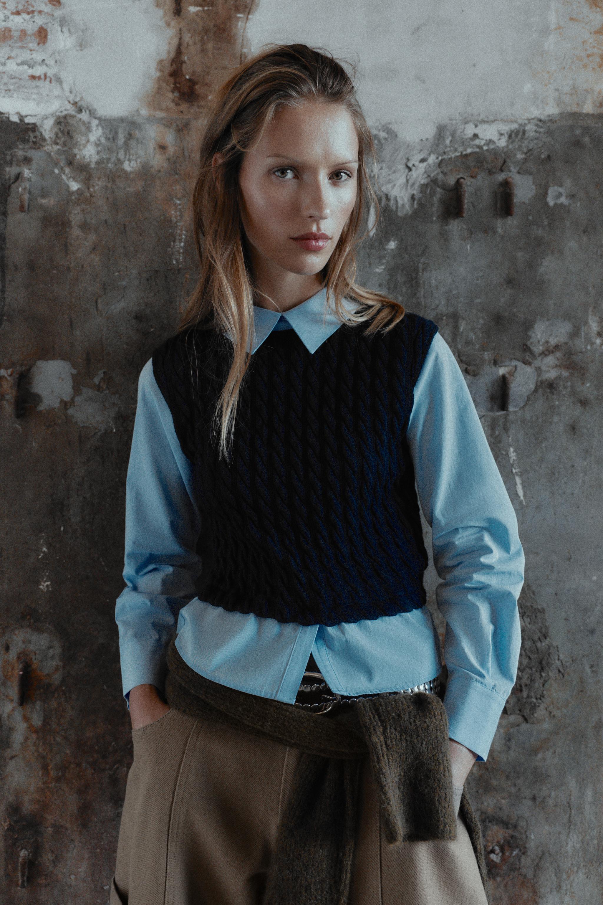 COMBINATION POPLIN SHIRT