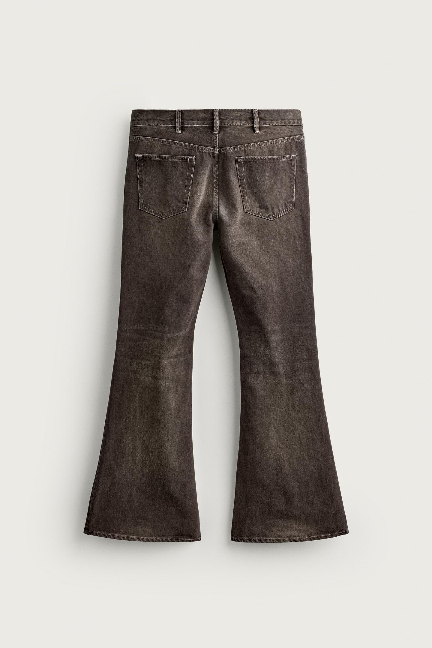 Мужские джинсы Zara Flare Fit, цвет: Коричневый — фото 8