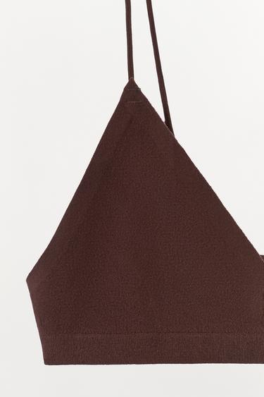 SEAMLESS STRAPPY BRA - Brown by Zara - Image 5