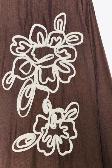 CHEMISE FLEUR STRUCTURÉE - Marron de Zara - Image 7