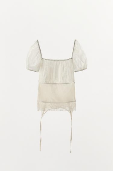TOP CORSÉ BIMATIÈRE - Écru de Zara - Image 7