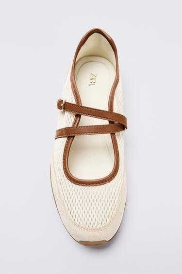SPORTY BALLET FLATS - Ecru White by Zara