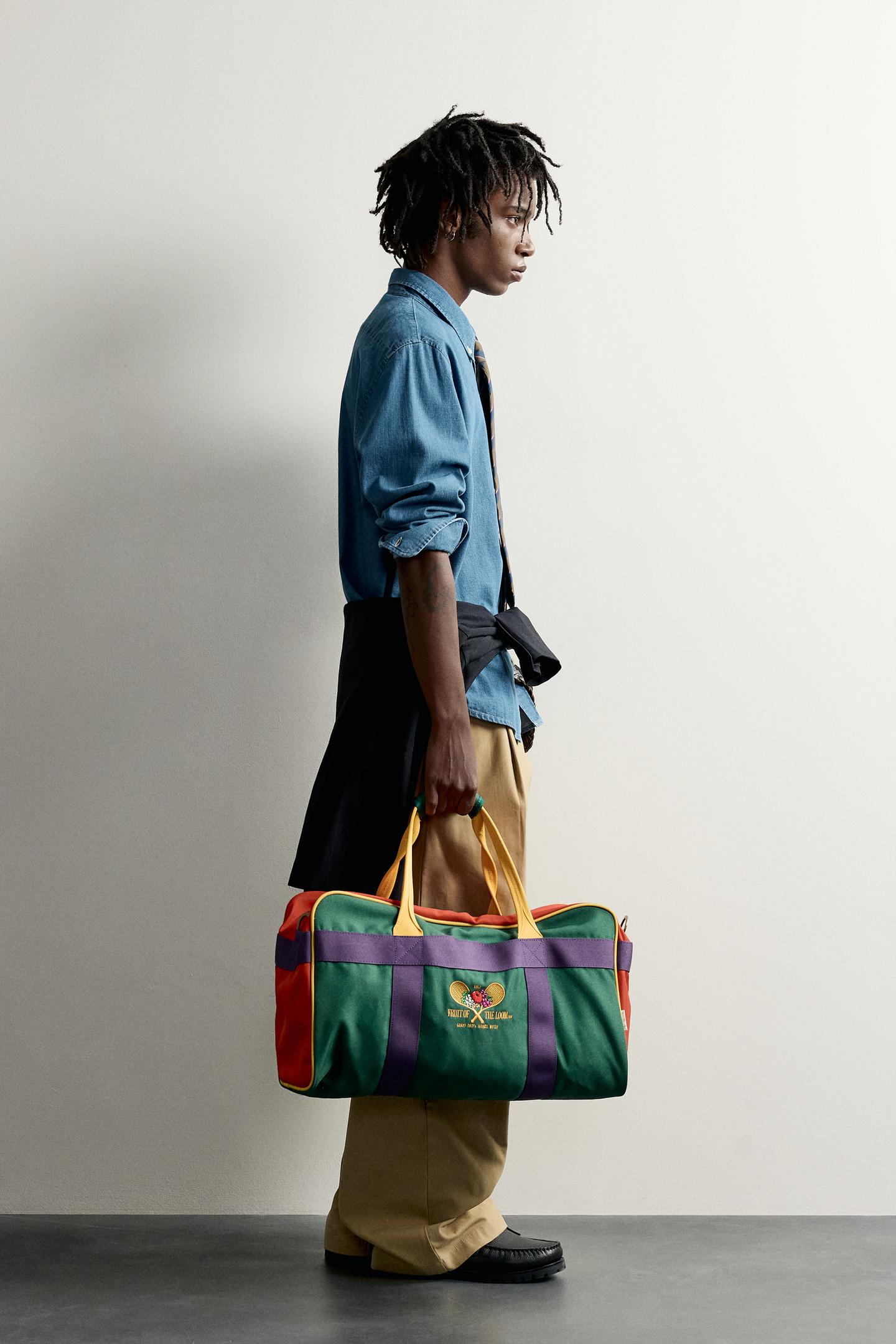 Мужская рубашка Zara Fruit OF the Loom™ Embroidered Denim Shirt, цвет: Синий — фото 4