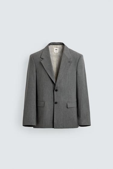 BLAZER TRAJE ESTRUCTURA RAYAS LIMITED EDITION - Gris de Zara